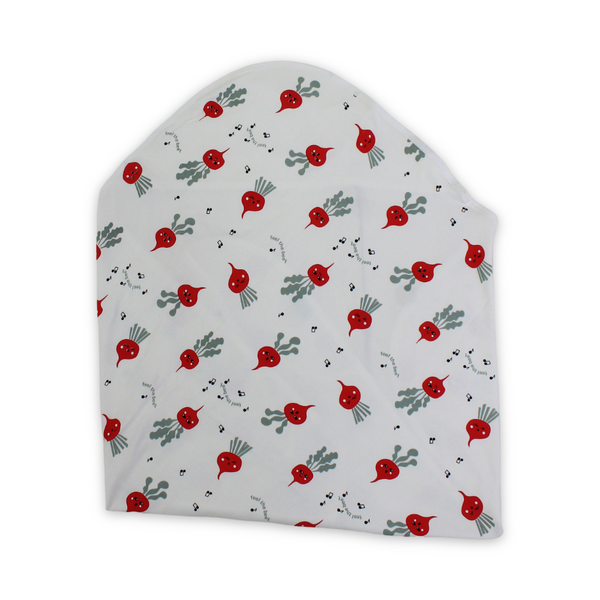 Cotton Baby Blanket – Off-White with "Feel the Beet" Print