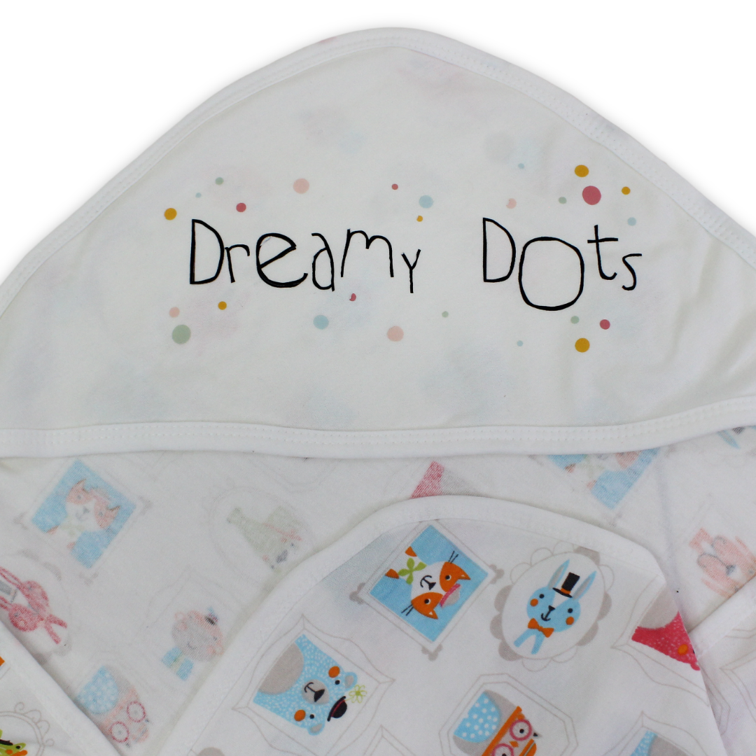 Cotton Baby Blanket – Off-White with "Dreamy Dots" Print