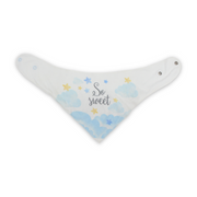 Cotton Baby Bib – White with "So Sweet" Print