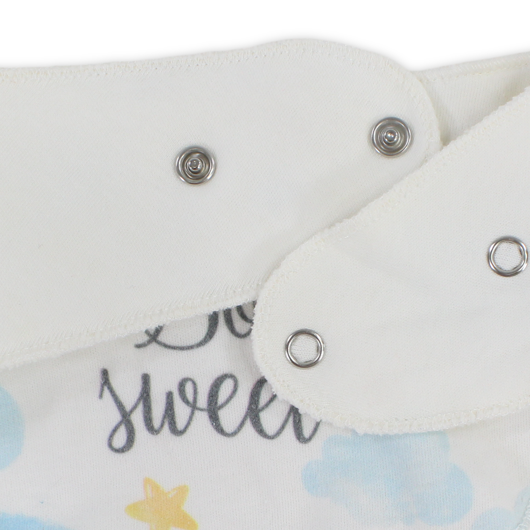 Cotton Baby Bib – White with "So Sweet" Print