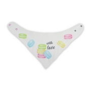 Cotton Baby Bib – White with "With Love" Print