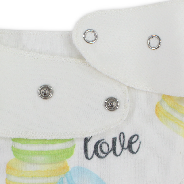 Cotton Baby Bib – White with "With Love" Print