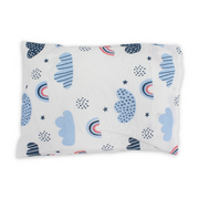 Cotton Baby Pillow – White with Rainbow Print