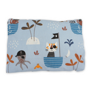 Cotton Baby Pillow – Baby Blue with Octopuses & Cats in Boats Print