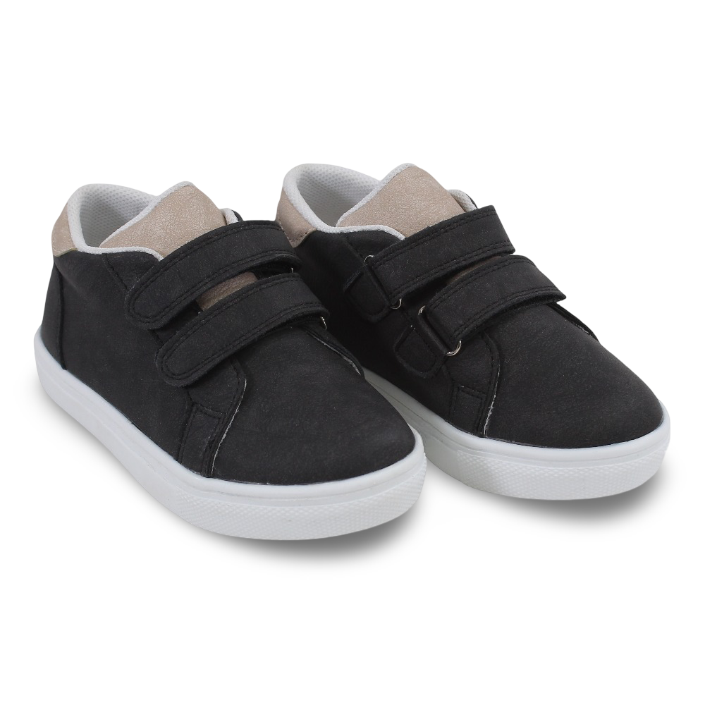 Unisex Leather Sneakers – Black/Beige