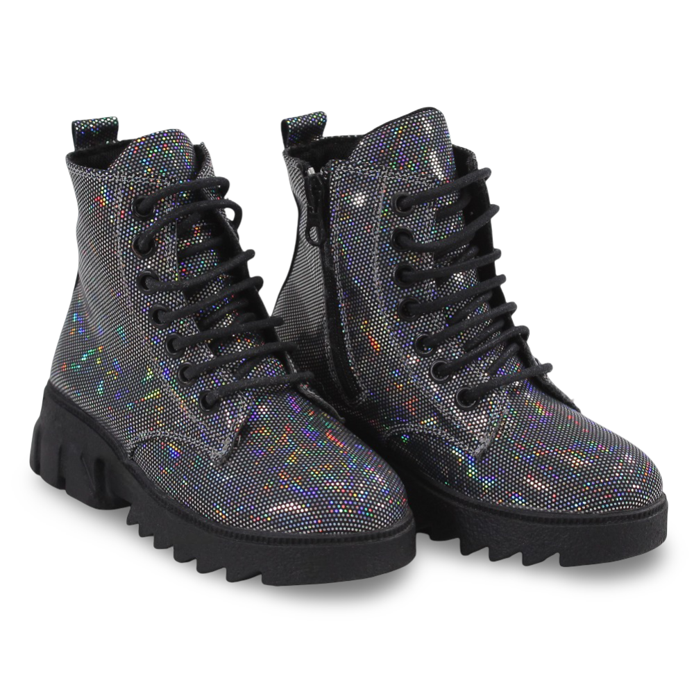 Girls Leather Half Boots – Black