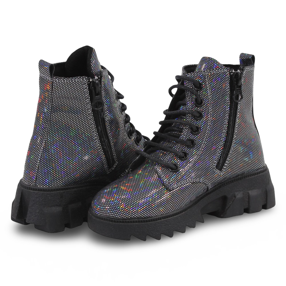 Girls Leather Half Boots – Black