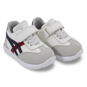 Unisex Baby Leather Sneakers – White/Blue/Red