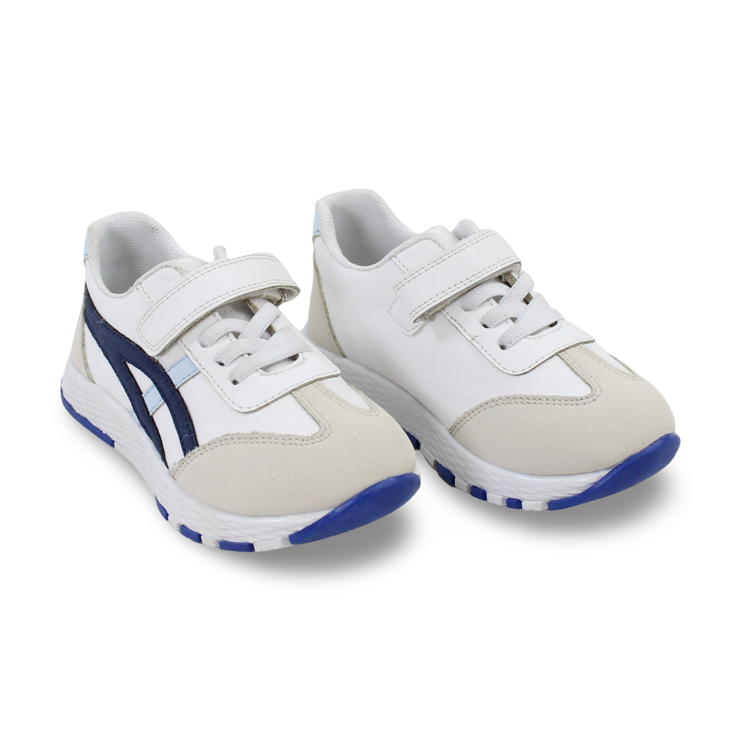 Unisex Baby Leather Sneakers – White*Blue