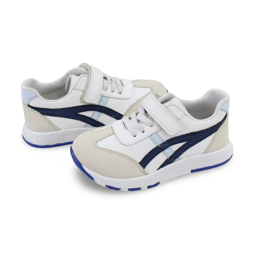 Unisex Baby Leather Sneakers – White*Blue