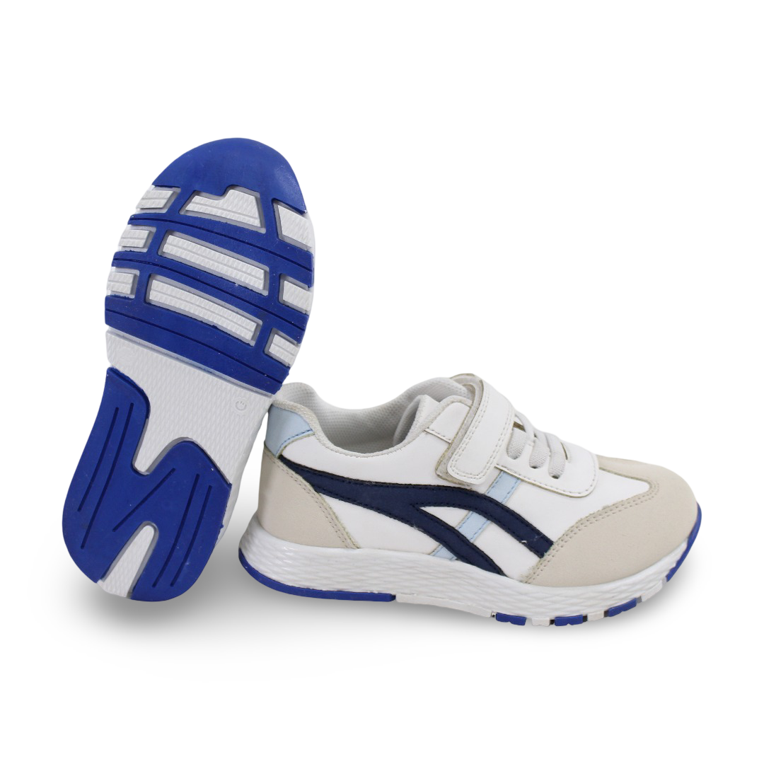 Unisex Baby Leather Sneakers – White*Blue