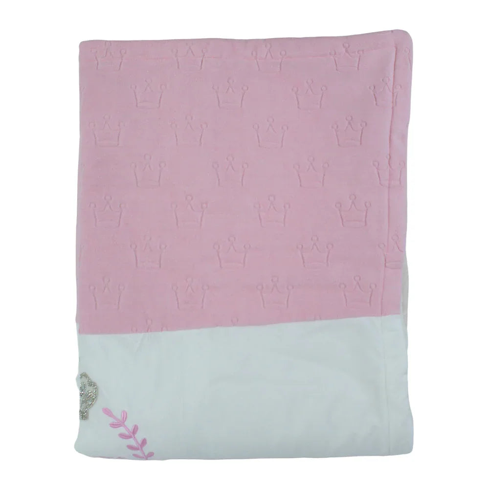 Velvet Baby Blanket – Crown Design