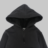 Plain Long-Sleeved Fleeced Hoodie