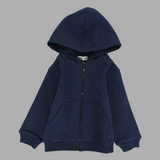 Plain Long-Sleeved Zip-Up Hoodie