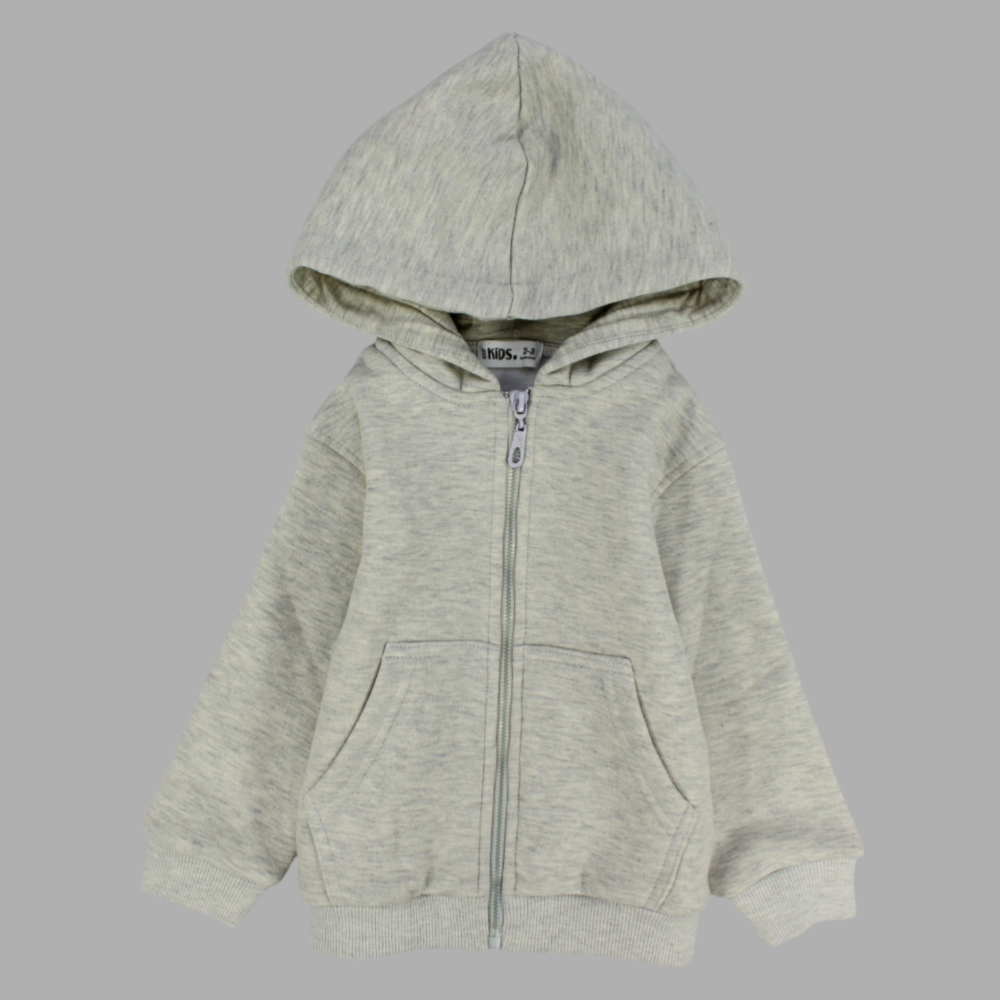 Plain Long-Sleeved Zip-Up Hoodie