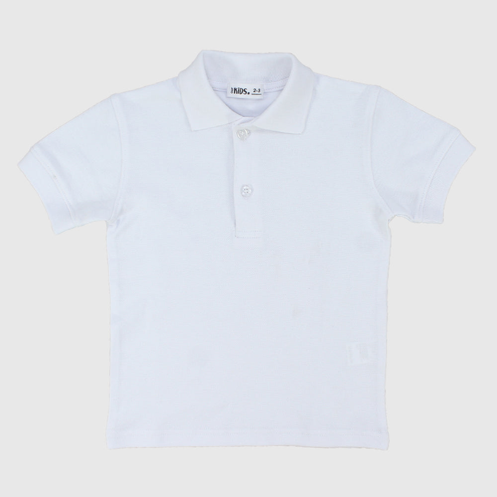 White Short-Sleeved Polo Shirt