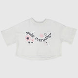 "Smile Everyday" Short-Sleeved Cropped T-Shirt
