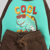 Cool Dino Long-Sleeved Fleeced Pajama