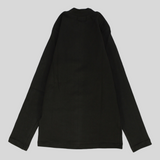 Black Long-Sleeved Plain Half Collar Undershirt