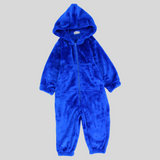 Blue Teddy Fleeced Hooded Onesie