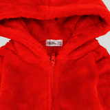 Red Teddy Fleeced Hooded Onesie