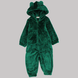 Dark Green Teddy Fleeced Hooded Onesie