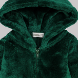 Dark Green Teddy Fleeced Hooded Onesie