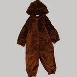 Brown Teddy Fleeced Hooded Onesie