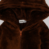 Brown Teddy Fleeced Hooded Onesie