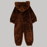 Brown Teddy Fleeced Hooded Onesie