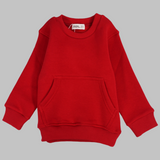 Plain Long-Sleeved Fleeced Sweatshirt