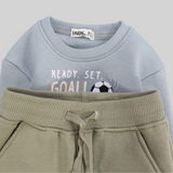 "Ready-Set-Goal" Long-Sleeved Fleeced Pajama