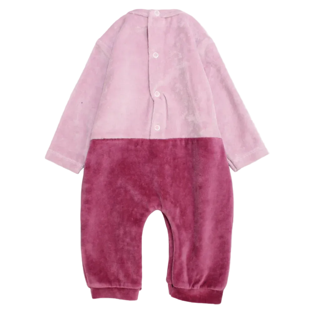 Baby Girls Velvet Footless Onesie "Little Love"