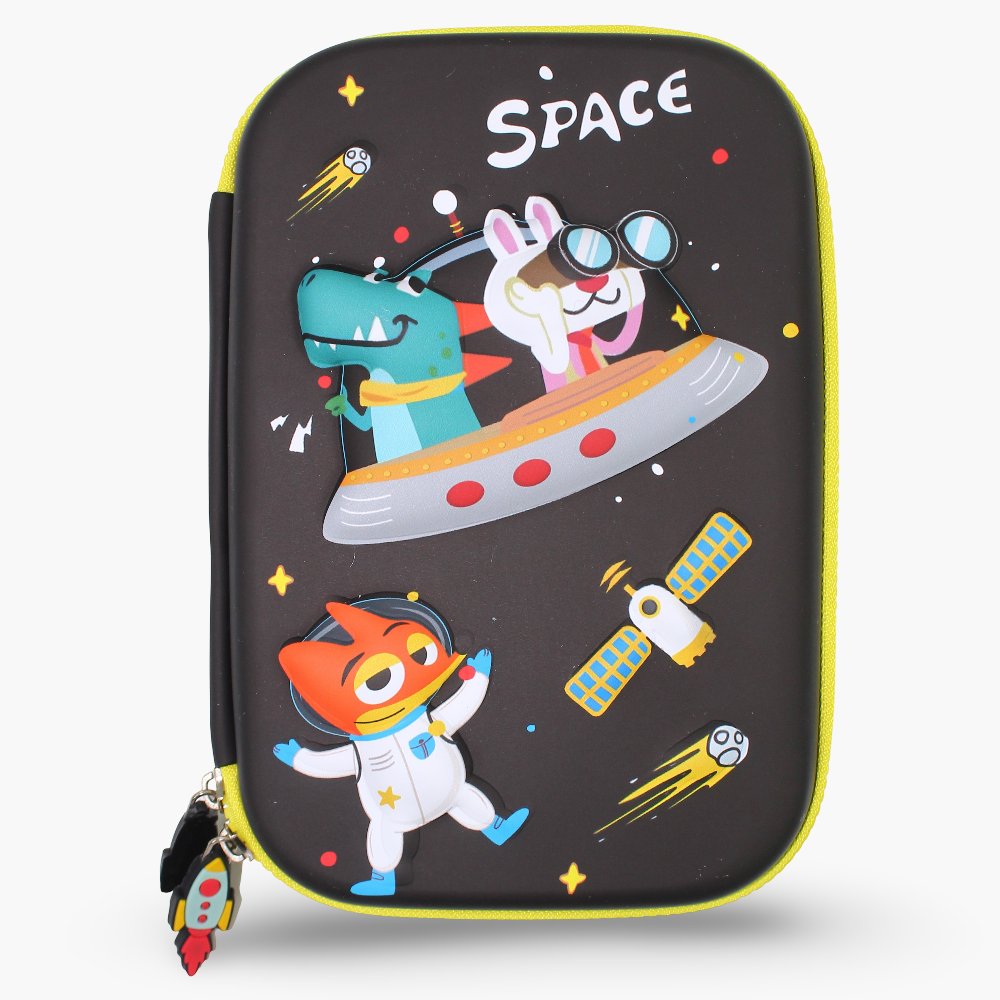 Space Themed Pencil Case – Black