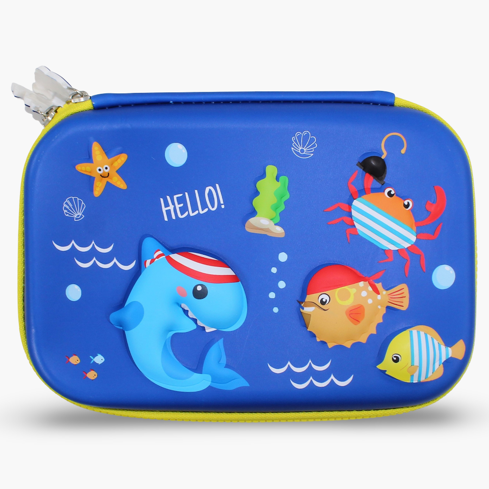Fish Design Pencil Case – Blue
