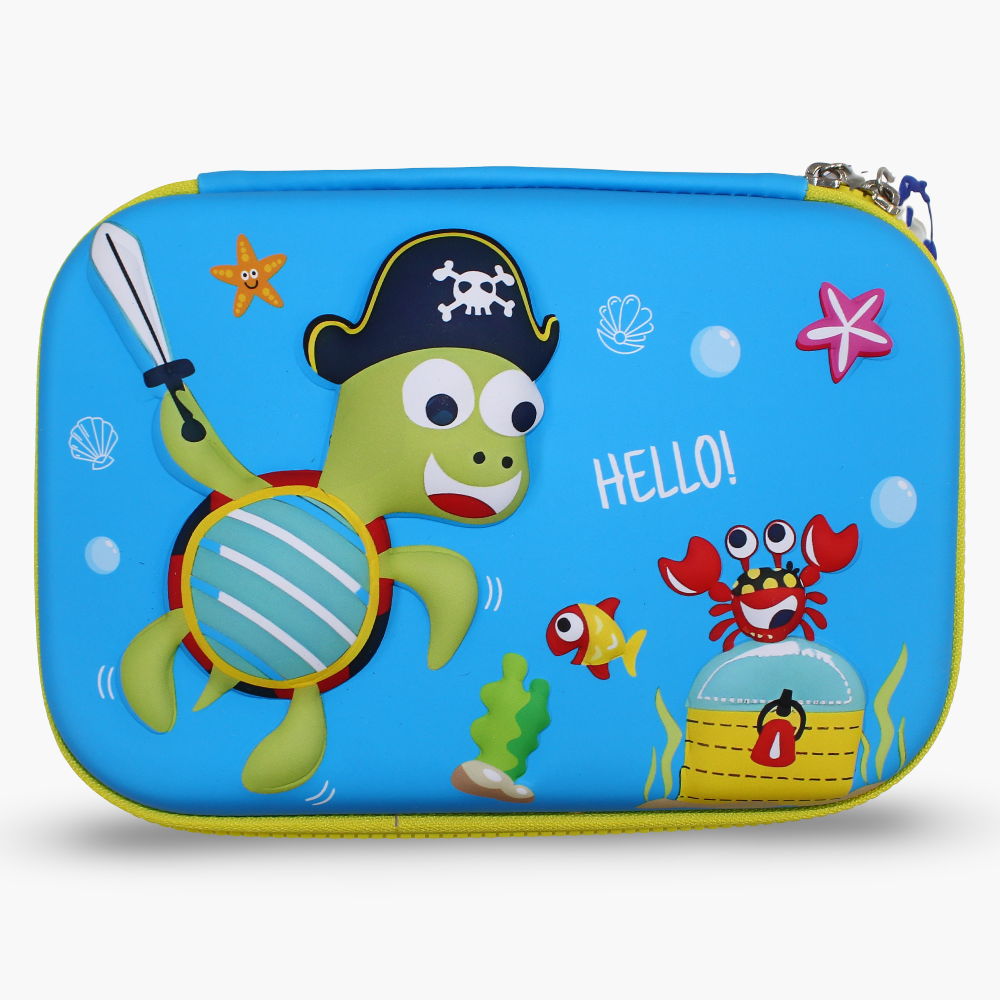 Fish Design Pencil Case – Light Blue