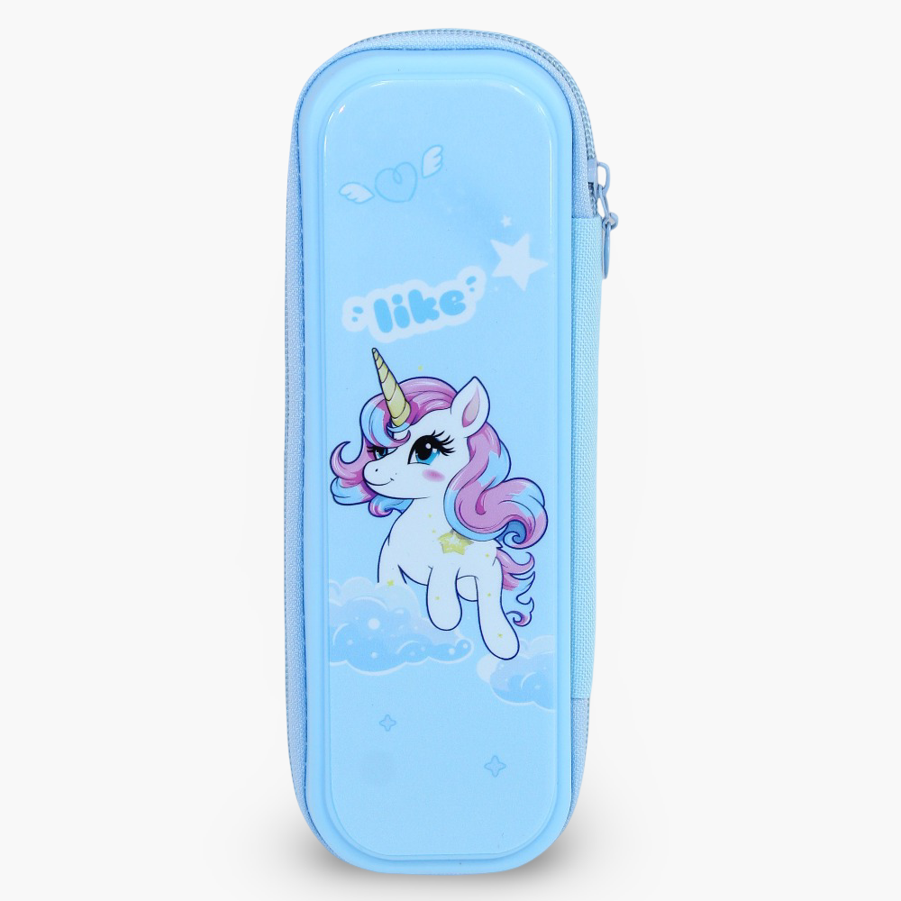 Unicorn Pencil Case – Light Blue
