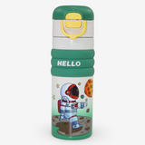 Stainless Steel Water Bottle – Space Explorer Design - Green