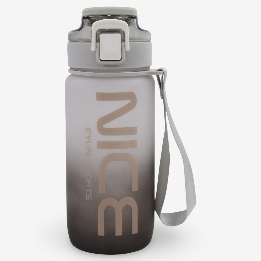 Plastic Water Bottle – Grey/Black (550ml)