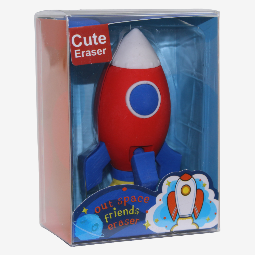 Rocket Shaped Eraser - Red/Blue