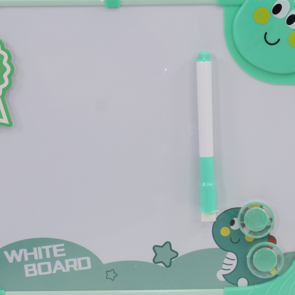 Plastic White Board – Aqua with Dino Theme