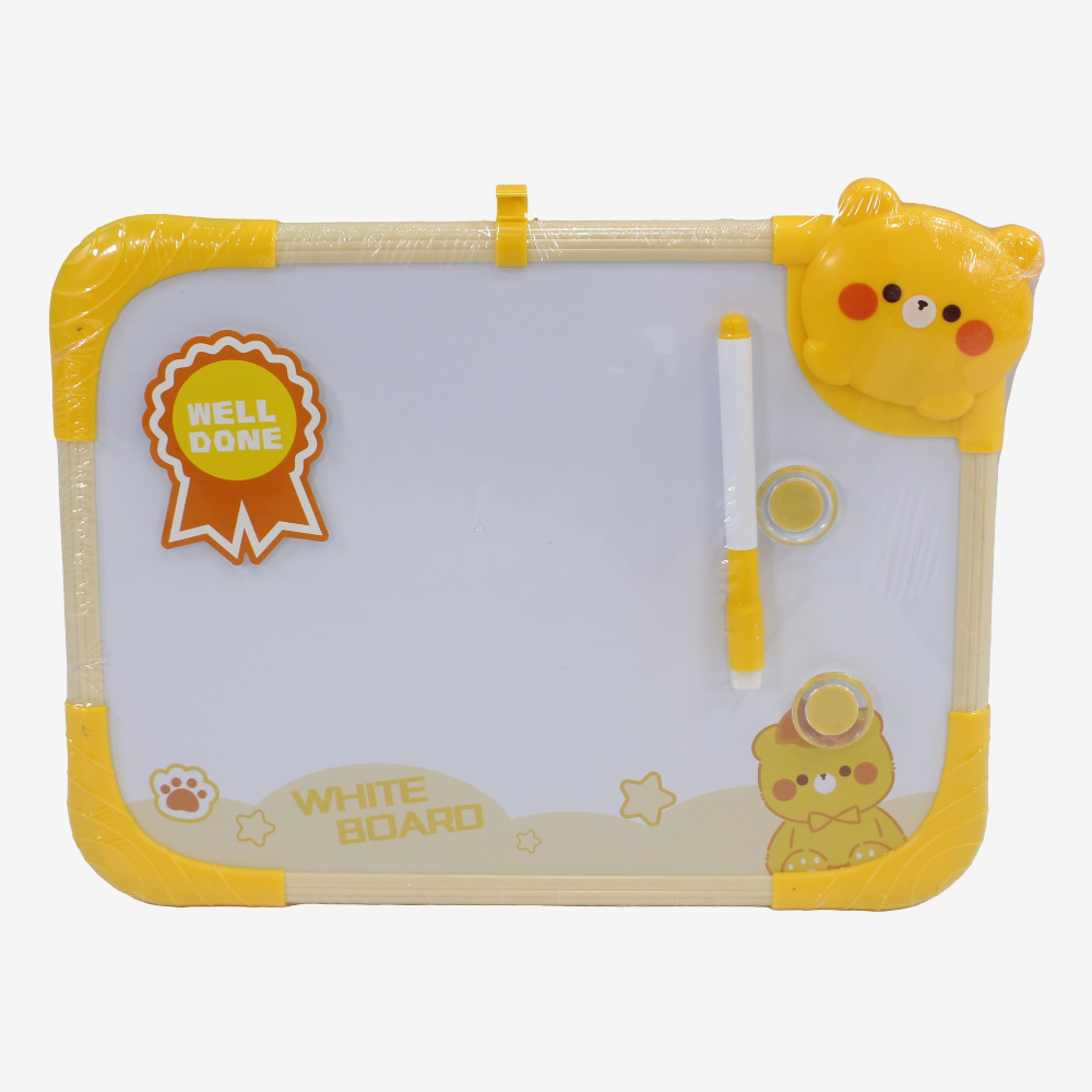 Plastic White Board – Yellow with Bear Theme