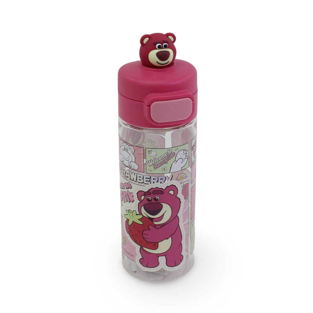 Lotso Strawberry Bear Plastic Water Bottle – Pink