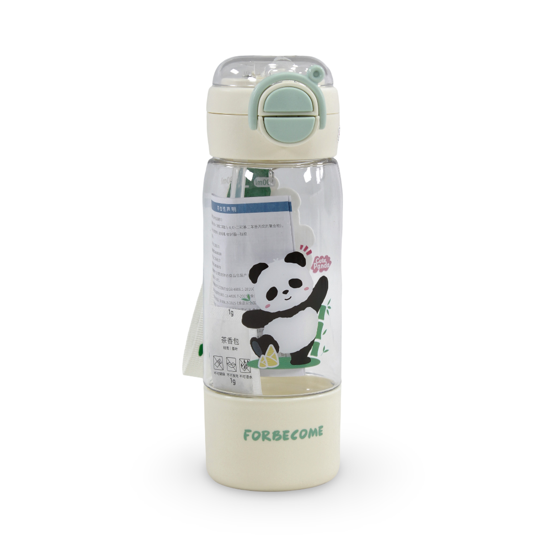 Forbe Panda Plastic Water Bottle – White