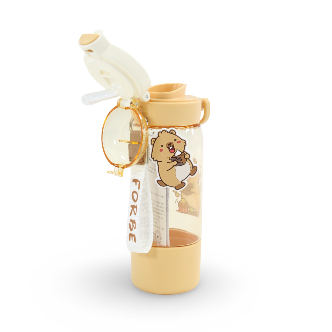 Forbe Squirrel Plastic Water Bottle – Beige