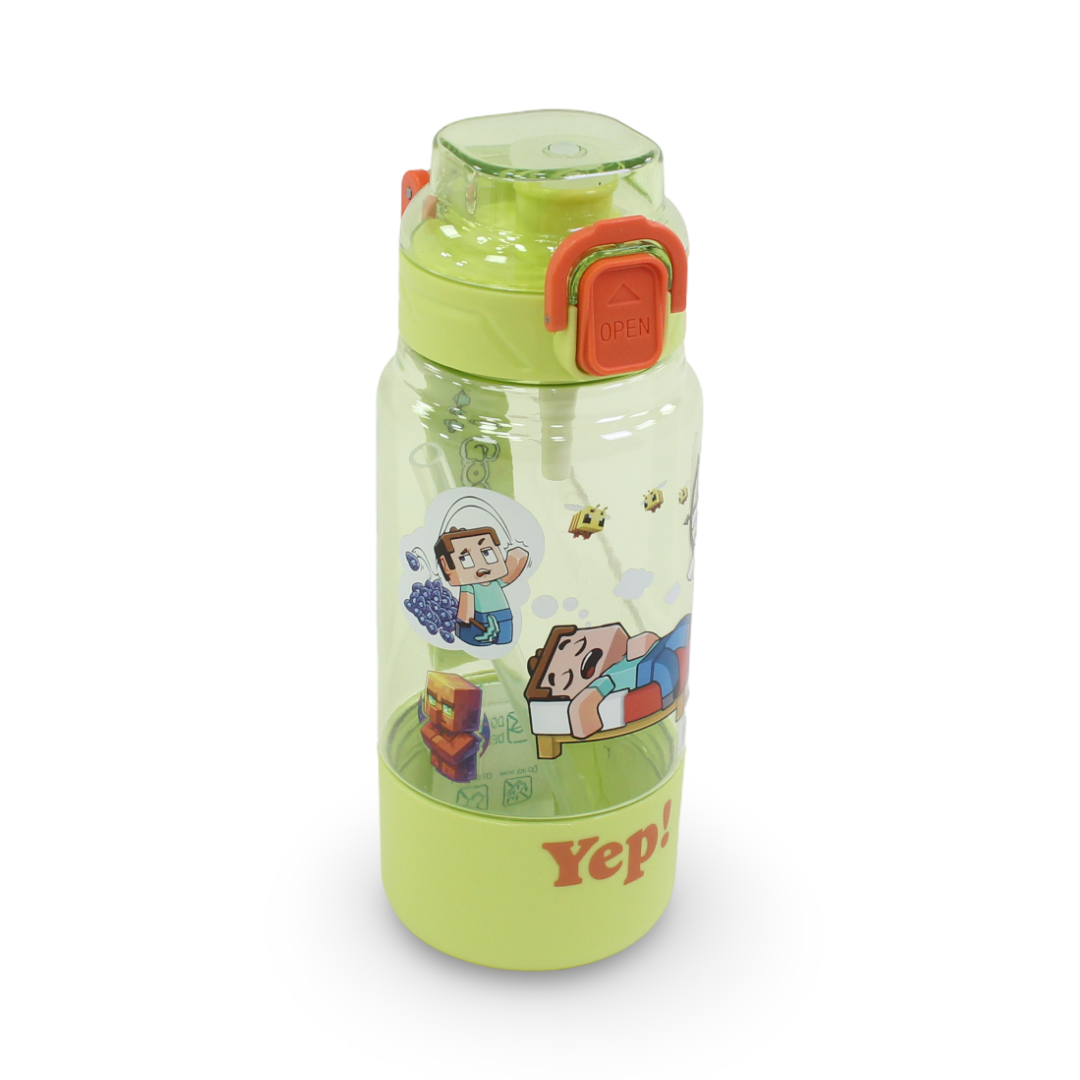 Minecraft Plastic Water Bottle – Green