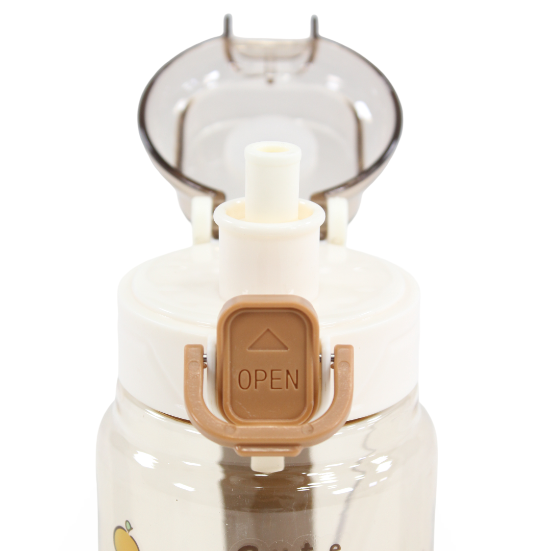 Cute Bear Plastic Water Bottle – Beige (500 ML)