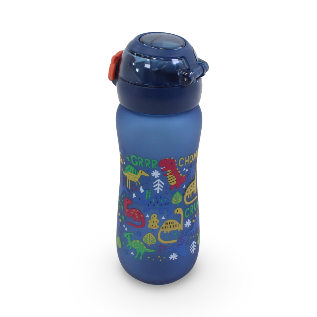 Dinosaur Plastic Water Bottle – Navy