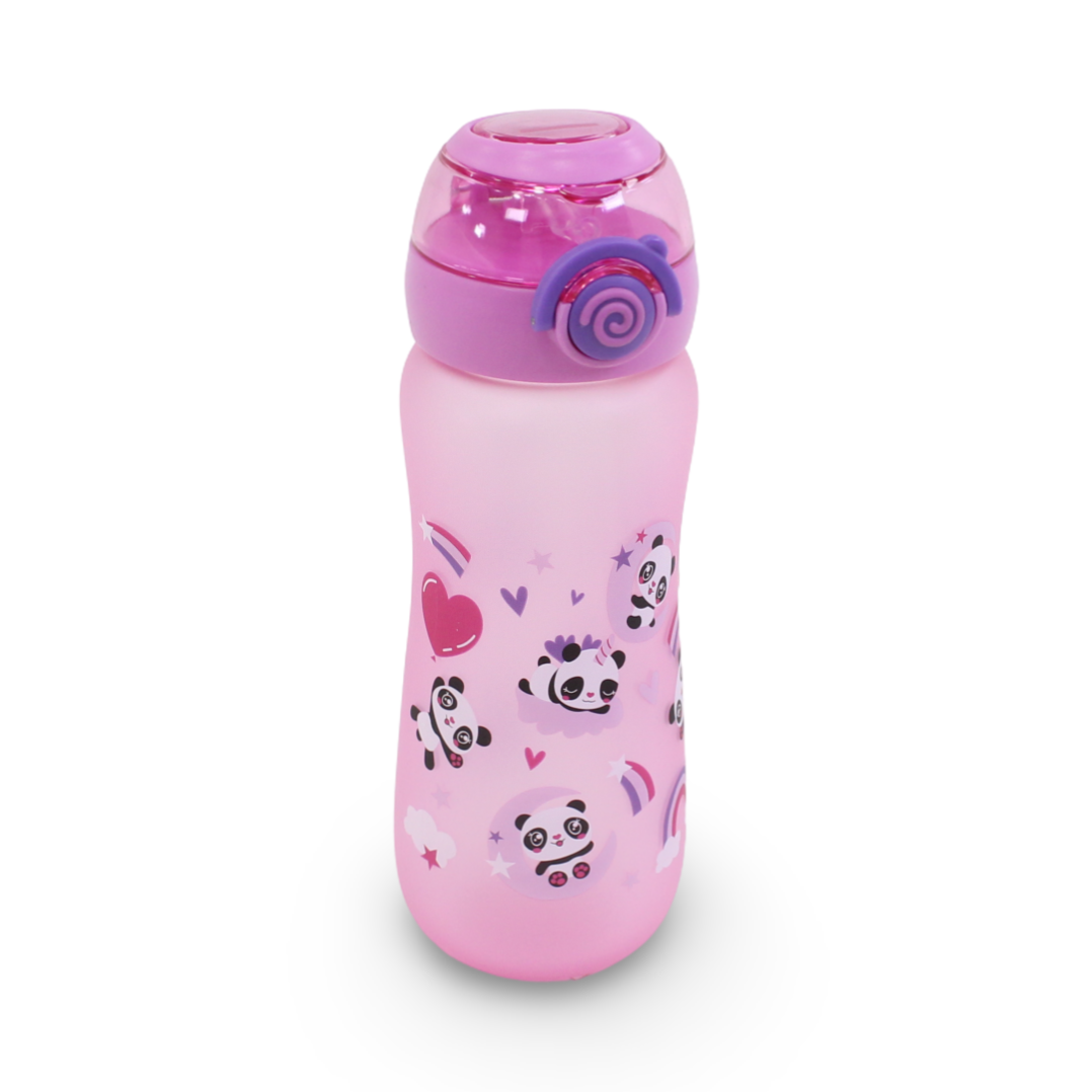 Panda Plastic Water Bottle – Pink