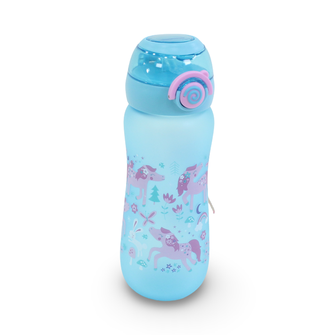 Unicorn Plastic Water Bottle – Baby Blue